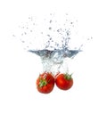 Fresh Tomato Fruits Sinking in Water