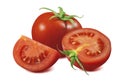 Fresh tomato group isolated on white background Royalty Free Stock Photo