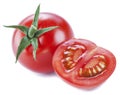 Fresh tomato and half of ones. Royalty Free Stock Photo