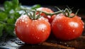 Fresh tomato, healthy salad, organic vegetarian meal, nature gourmet refreshment generated by AI Royalty Free Stock Photo