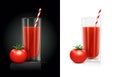 Fresh tomato juice glass with pipe Royalty Free Stock Photo