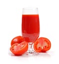 Fresh tomato juice isolated on white Royalty Free Stock Photo