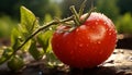 Fresh tomato, nature wet drop of organic refreshment generated by AI Royalty Free Stock Photo