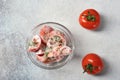 Fresh tomato salad with dill and sour cream Royalty Free Stock Photo