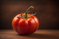 Fresh tomatoe on a wooden background. ai generative