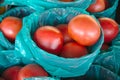 Fresh tomatoes basket healthy eating organic market Royalty Free Stock Photo