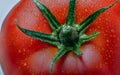 Fresh tomatoes in a basket with mint.Wooden table Royalty Free Stock Photo