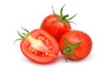 Fresh Tomatoes with cut in half and water drops Royalty Free Stock Photo