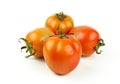 Fresh tomatoes with green leaves