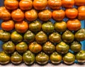 Fresh tomatoes, market stall, food background