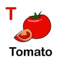 Fresh tomatoes with spelling word