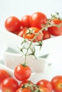 Fresh tomatoes in square bowl