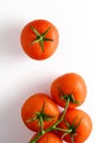 Fresh tomatoes on white background. Top view Royalty Free Stock Photo