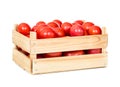 Fresh tomatoes in wooden box Royalty Free Stock Photo
