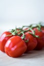 Fresh tomatoes on a wooden desk. Royalty Free Stock Photo