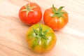 Fresh Tomatoes On Wooden Plate Royalty Free Stock Photo