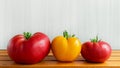 Fresh tomatoes on a wooden table Royalty Free Stock Photo