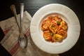 Tortellini with Tomato Sauce and Mozzarella Cheese Royalty Free Stock Photo