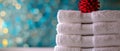 Fresh towels containing virus particles are situated on a soft surface in the background Royalty Free Stock Photo