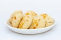 Fresh traditional Nan Khatai cookies on white background Royalty Free Stock Photo