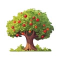 Fresh tree and fruits nature background