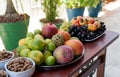 Fresh Brazilian tropical fruit tray Royalty Free Stock Photo