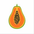 Fresh Tropical Papaya Fruit Half Vector Icon Royalty Free Stock Photo