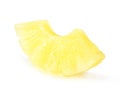 Tropical yellow pineapple slices isolated white background