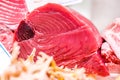 Fresh tuna fish on market display Royalty Free Stock Photo