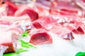 Fresh tuna fish on market display Royalty Free Stock Photo