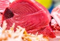 Fresh tuna fish on market display Royalty Free Stock Photo