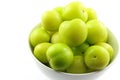 Fresh turkish can erik plum fruits in a small white bowl Royalty Free Stock Photo