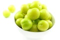 Fresh turkish can erik plum fruits in a small white bowl Royalty Free Stock Photo