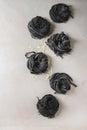 Fresh uncooked black pasta