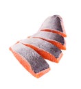 Fresh uncooked red fish fillet slices. Royalty Free Stock Photo