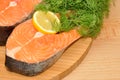 Fresh Uncooked Salmon Steaks Royalty Free Stock Photo