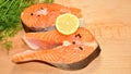 Fresh Uncooked Salmon Steaks Royalty Free Stock Photo
