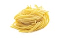 Fresh uncooked spaghetti pasta isolated