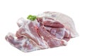 Fresh uncooked spring lamb shoulder joint isolated on a white background Royalty Free Stock Photo