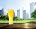 Fresh unfiltered beer in park, Shanghai