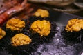 Fresh Uni in a market stall in Nishiki fish market in Kyoto, Japan. Royalty Free Stock Photo