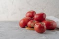 fresh unsightly and ugly home grown tomatoes from the garden at the kitchen isolateds Royalty Free Stock Photo