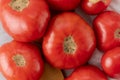 fresh unsightly and ugly home grown tomatoes from the garden at the kitchen isolateds Royalty Free Stock Photo