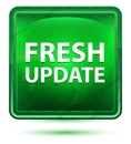 Fresh Update Neon Light Green Square Button Royalty Free Stock Photo