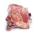 Fresh vacuum packed meat isolated Royalty Free Stock Photo