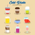 fresh various cold drink vector design collection