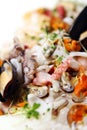 Fresh various seafood served on ice Royalty Free Stock Photo