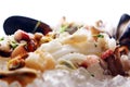 Fresh various seafood served on ice Royalty Free Stock Photo