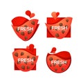 Fresh, vector collection of sweet and shine watermelon logo, ban