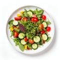 Fresh Vegan Salad on Plate Isolated on White Background. Generative ai Royalty Free Stock Photo